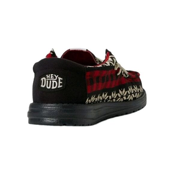 Hey Dude Mens Wally Holiday Cheers Slip-On Casual Shoe US 10 Black Red NIB - Picture 5 of 5